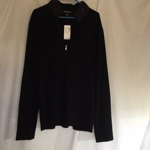 NWT Men’s Michael Kors Black  Zip Up Cardigan, XXL